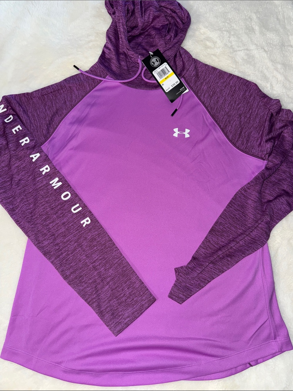 Under Armour Two-Tone Purple Hooded Performance Long Sleeve